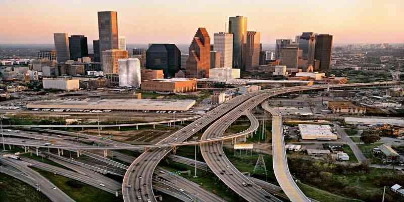 Drive route Texas to Houston