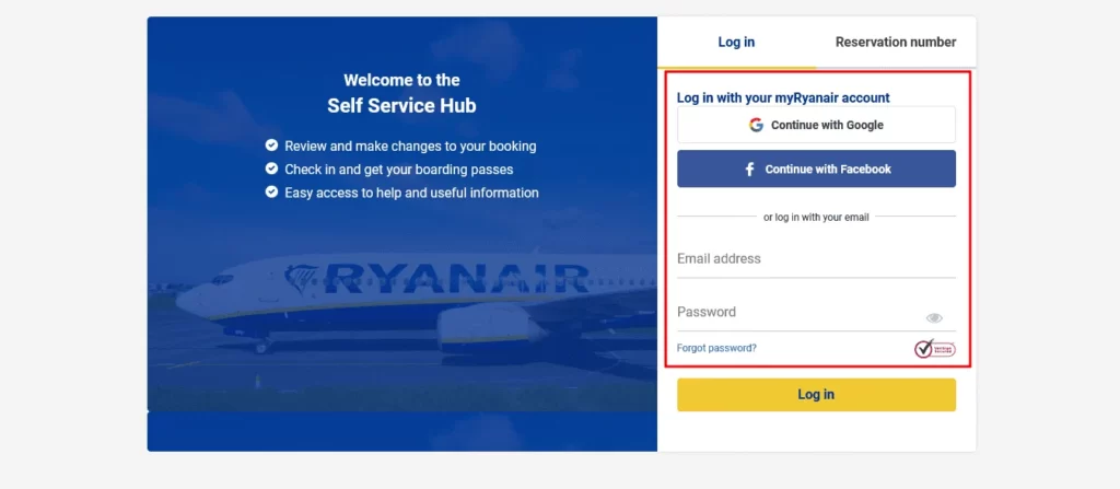 RyanAir Name Change with manage booking section